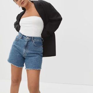 Everlane The A-Line Denim Short Medium Indigo